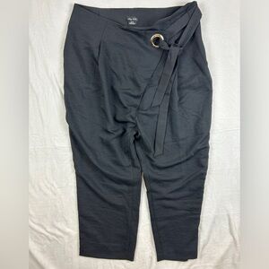 CITY CHIC‎ Tapered Trouser with Belted Wrap Front Black Size 14